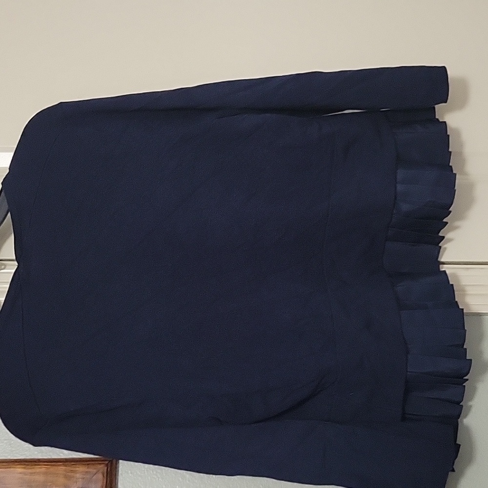 Tommy Hilfiger Navy Cardigan with Pleated Hem - Picture 5 of 5